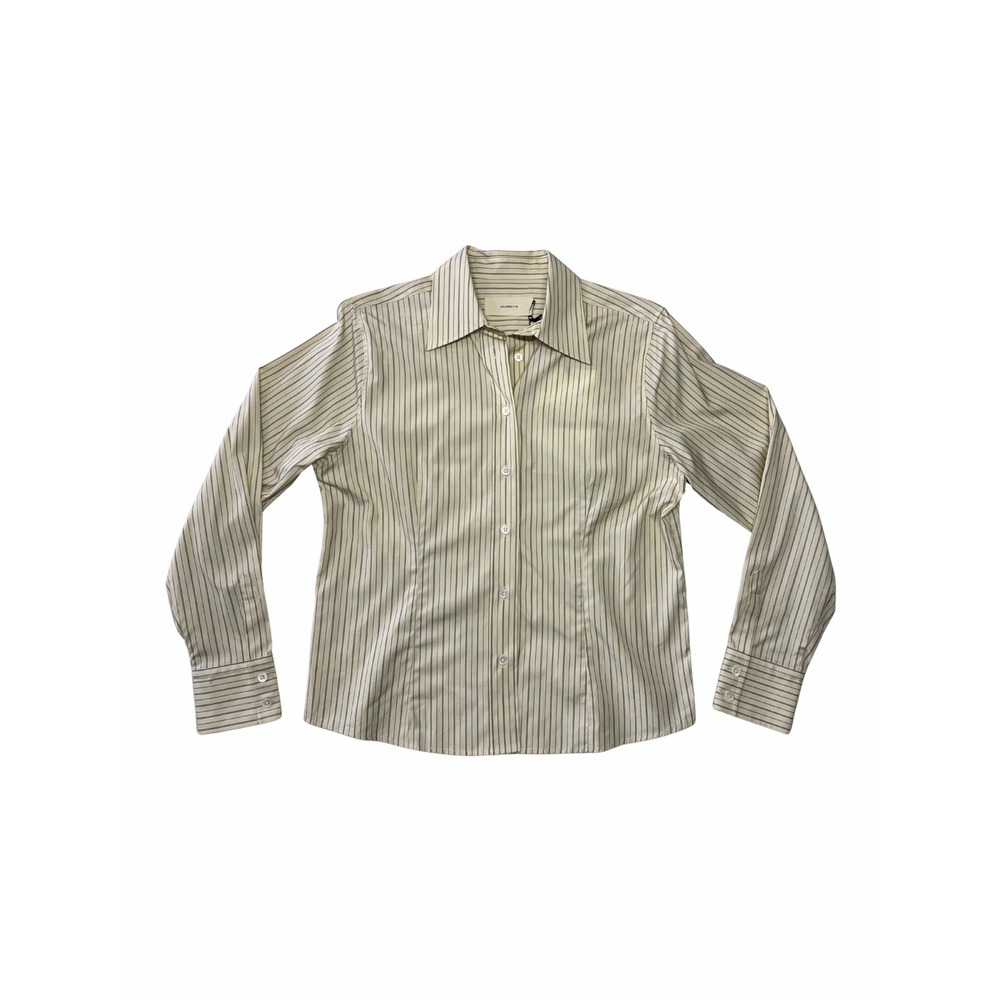 Jeanerica Martha Beige Stripe Button Down Shirt Long Sleeve Blouse NWT $300 S - Picture 1 of 3